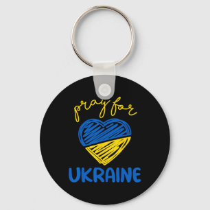 Pray For Ukraine - I Stand With Ukraine - Support Key Ring