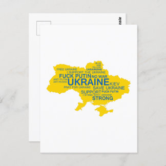 Pray for Ukraine | I Support Ukraine | Strong | - Postcard