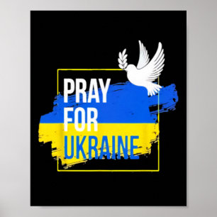 Pray For Ukraine Peace Dove Men Women Stop War Poster
