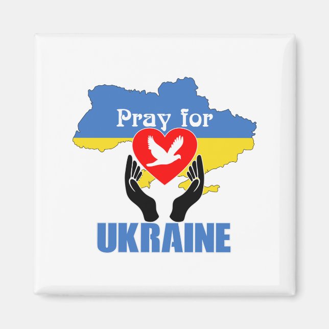 Pray for Ukraine - Peace & Love Magnet (Front)