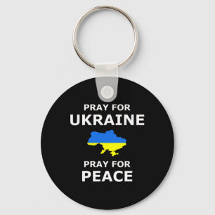 Pray For Ukraine Peace Ukraine Flag Key Ring