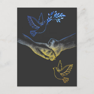 Pray For Ukraine, Realistic Couple Holding Hands 2 Postcard