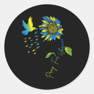 Pray For Ukraine Sunflower Ukrainian Flag Ukraine Classic Round Sticker