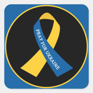 Pray for Ukraine Support Ribbon  Square Sticker