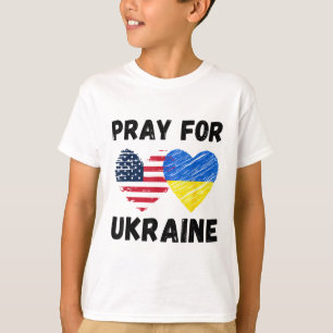 Pray For Ukraine Support Ukrainian American Usa He T-Shirt