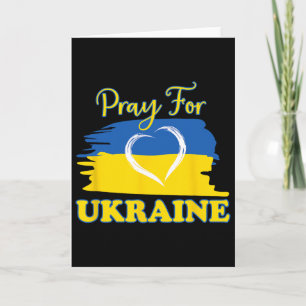 Pray For Ukraine Ukrainian Flag Heart Card