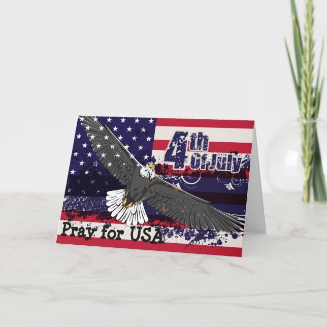 Pray for USA - 4th of July Greeting Card (Front)