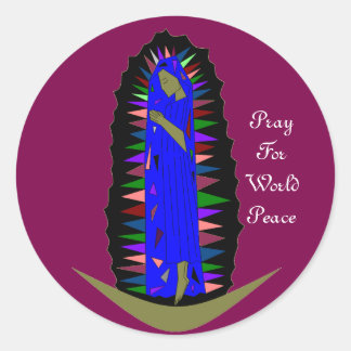 PRAY FOR WORLD PEACE CLASSIC ROUND STICKER