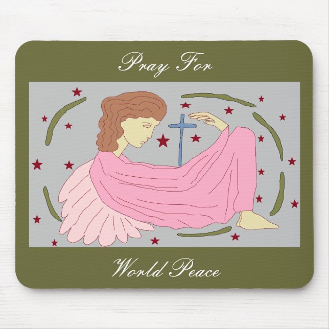 pray for world peace mouse mat (Front)
