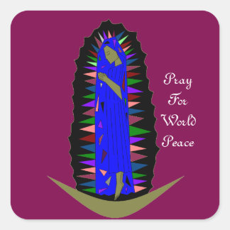 PRAY FOR WORLD PEACE SQUARE STICKER