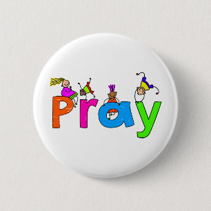 Pray Kids 6 Cm Round Badge