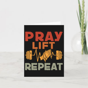 Pray Lift Repeat Jesus Christian Workout God Fitne Card
