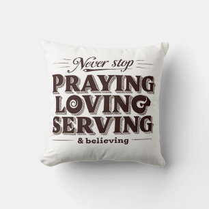 Pray Love Serve – Uplifting Christian Faith Cushion