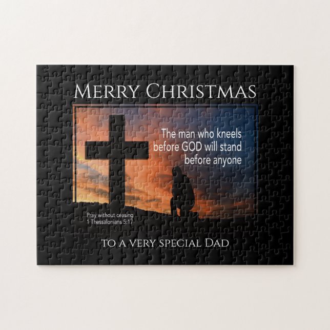 Pray | MAN WHO KNEELS BEFORE GOD | Dad | Christmas Jigsaw Puzzle (Horizontal)