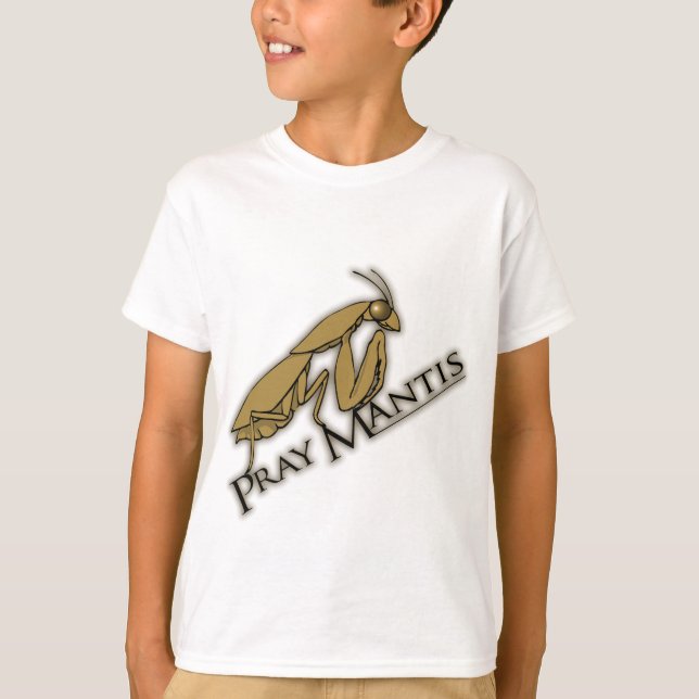 Pray Mantis brown boys insect t-shirt (Front)