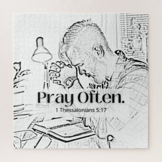 Pray Often Christian Scripture Sketch Puzzle