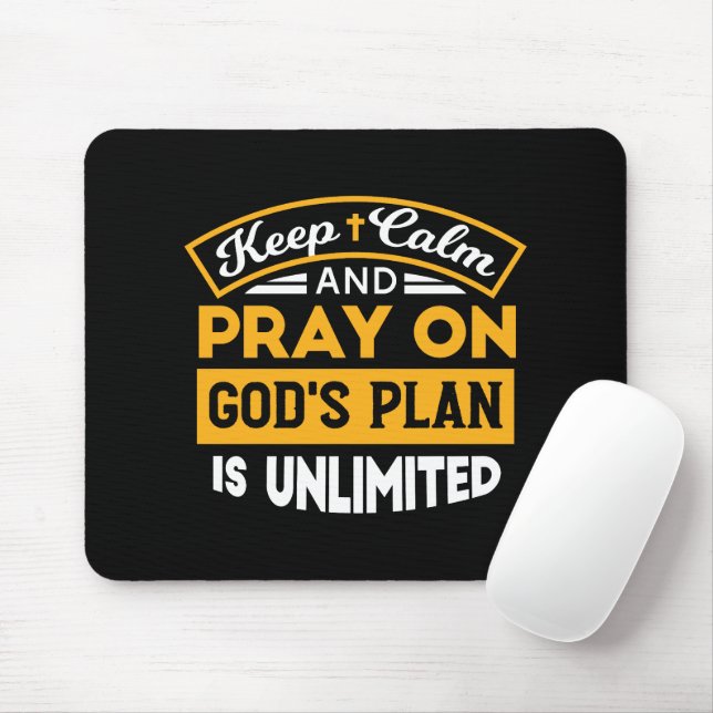 Pray On and Trust God's Unlimited Plan Faith-Based Mouse Mat (With Mouse)