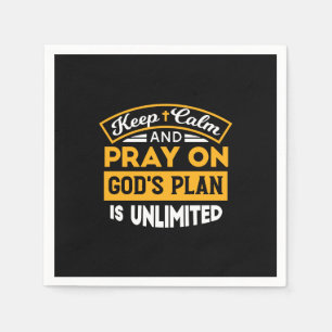 Pray On and Trust God's Unlimited Plan Faith-Based Napkin