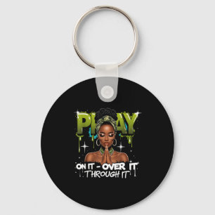 Pray On It Over Through Faith Melanin Queen Christ Key Ring