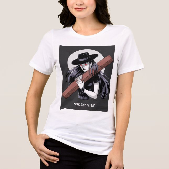 Pray, Slay, Repeat Women's Tri-Blend Shirt (Front)