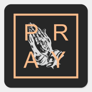 PRAY SQUARE STICKER