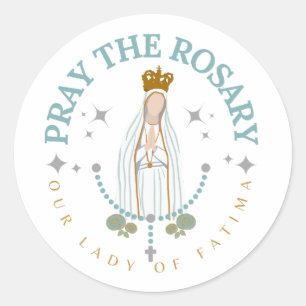 Pray The Rosary Fatima Classic Round Sticker