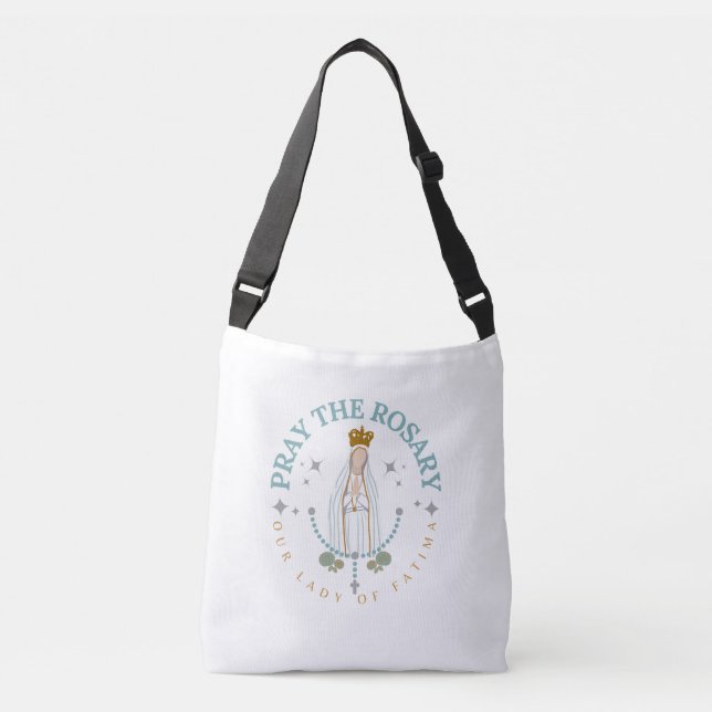 Pray The Rosary Fatima Crossbody Bag (Front)