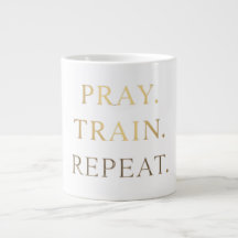 Pray Train Repeat Mug – Christian Fitness Motivati