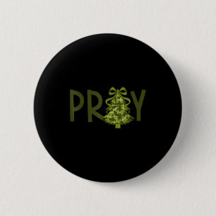 Pray Tree Xmas Camo Christian Christmas Faith Men 6 Cm Round Badge