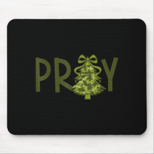 Pray Tree Xmas Camo Christian Christmas Faith Men Mouse Mat