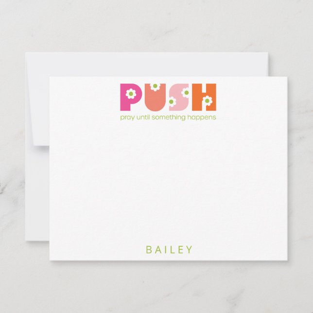 Pray Until Something Happens Pink Orange Card (Front)