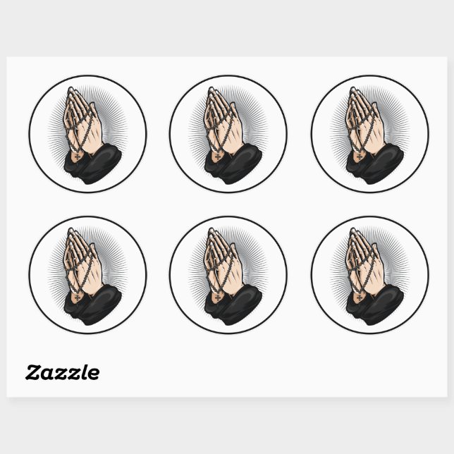 Pray with Komboskini Orthodox Classic Round Sticker (Sheet)