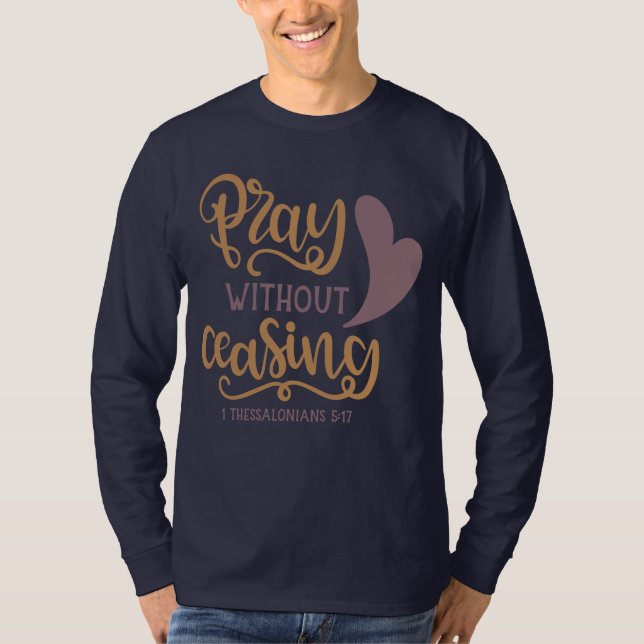 Pray without ceasing black Basic Long Sleeve T-Shirt (Front)