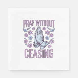 Pray Without Ceasing Floral Praying Hands Shirt_1 Napkin