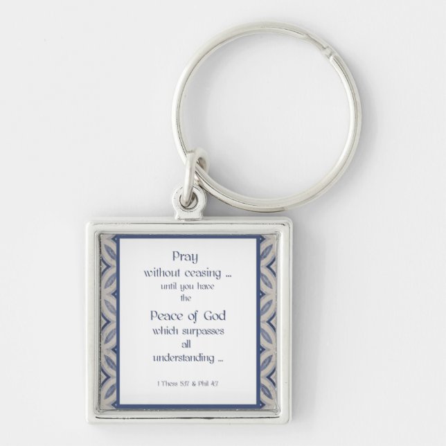 Pray Without Ceasing Inspirational Scripture Key Ring (Front)