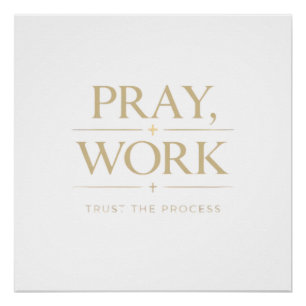 Pray Work Trust the Process Christian Fitness Mo Poster