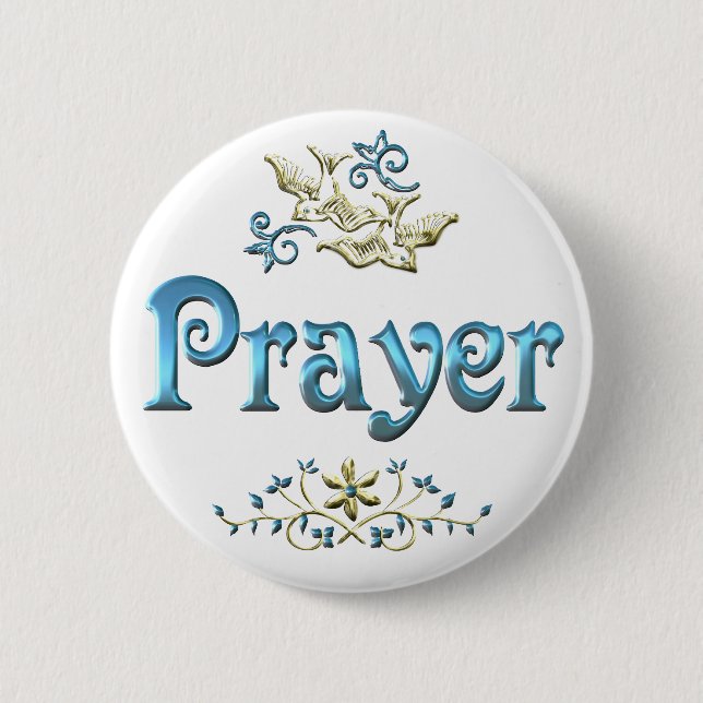 PRAYER 6 CM ROUND BADGE (Front)