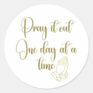 Prayer Affirmation Quote Classic Round Sticker
