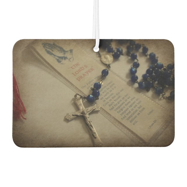 Prayer and Rosary Car Air Freshener (Front)