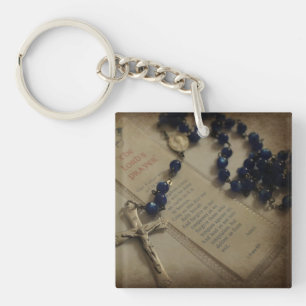 Prayer and Rosary Key Ring