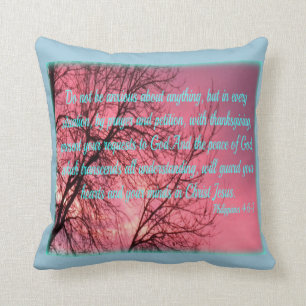 Prayer Bible Verse Philippians 4:6 Cushion