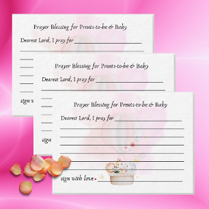 Prayer Blessing Baby Animals Safari In Pink Hot  Enclosure Card