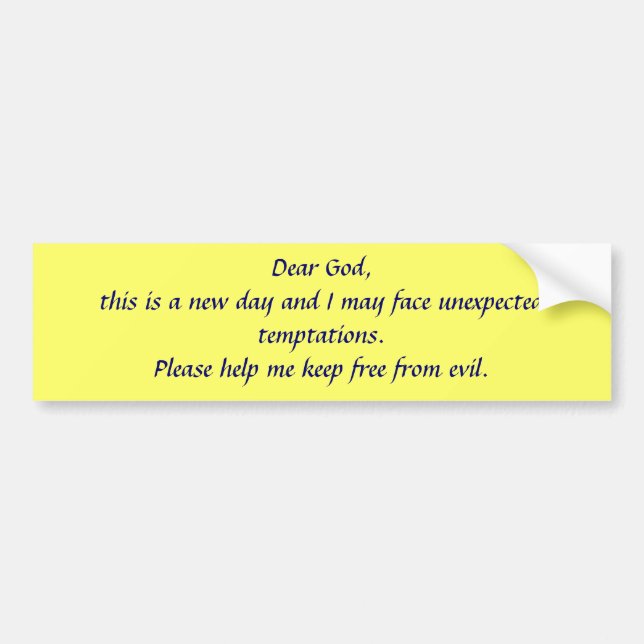 Prayer Bumper Sticker (Front)