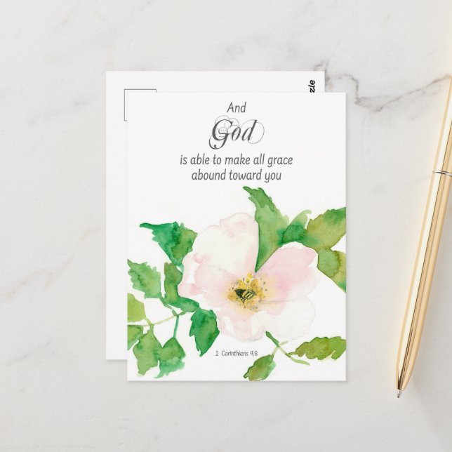 Prayer Card 2 Corinthians Scripture Bible Primrose (Front/Back In Situ)