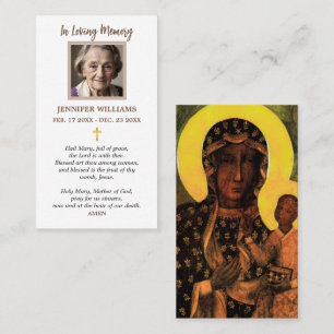 Prayer Card Black Madonna of Czestochow Polish Art