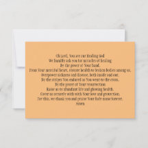 Prayer Card for Healing and Health