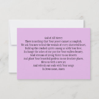 Prayer Card for the Healing of Shattered Hearts