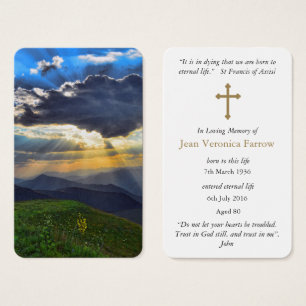 Prayer Card Funeral   Heavenly Sky