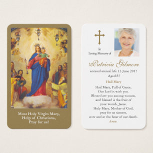 Prayer Card Funeral   Mary Help of Christians