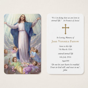 Prayer Card Funeral   Our Lady Holy Rosary
